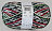 Mally Socks 23.12.23, d'grün+d'rot+écru+moosgrün (getupfte) Streifen, XMas 6-fach 150g, Lim.Edition